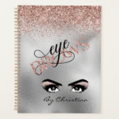 Eyebrow handgeschreven Roos Gold Threading Waxing Planner (Voorkant)
