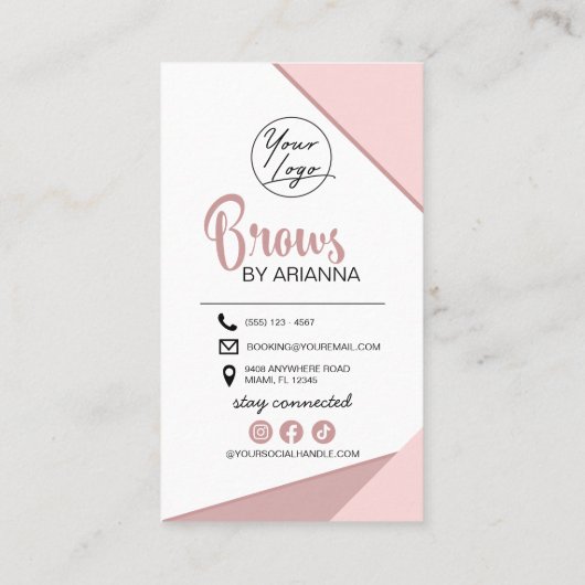 Eyebrow Lamination Instructions Business Visitekaartje (Achterkant)