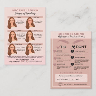Eyebrow Microblading Aftercare Instructies Visitekaartje