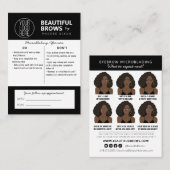 Eyebrow Microblading Aftercare Instructies Visitekaartje (Voorkant / Achterkant)