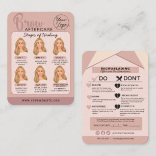 Eyebrow Microblading Aftercare Instructies Visitekaartje