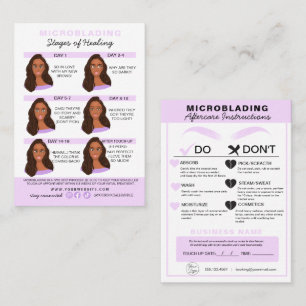Eyebrow Microblading Aftercare Instructies Visitekaartje