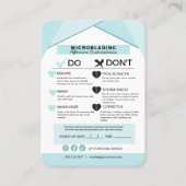 Eyebrow Microblading Aftercare Instructies Visitekaartje (Achterkant)
