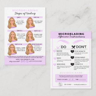 Eyebrow Microblading Aftercare Instructies Visitekaartje