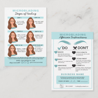 Eyebrow Microblading Aftercare Instructies Visitekaartje