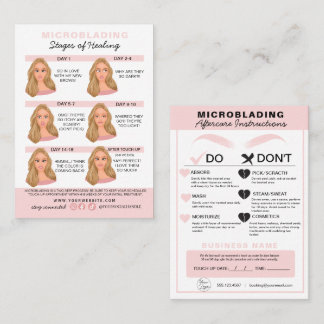 Eyebrow Microblading Aftercare Instructions Busine Visitekaartje