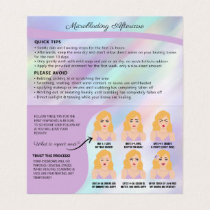 Eyebrow Microblading Brow Aftercare & Appointment  Visitekaartjes