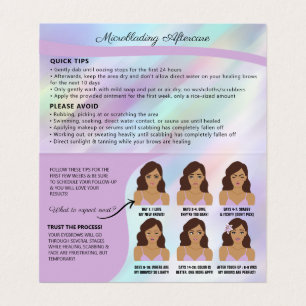 Eyebrow Microblading Brow Aftercare & Appointment  Visitekaartjes