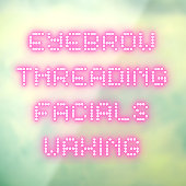 Eyebrow Threading Facials Waxing Bright Roze Raamsticker (Vel 3)