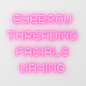 Eyebrow Threading Facials Waxing Bright Roze Raamsticker (Vel)