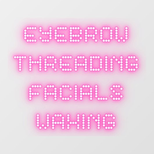 Eyebrow Threading Facials Waxing Bright Roze Raamsticker (Vel)