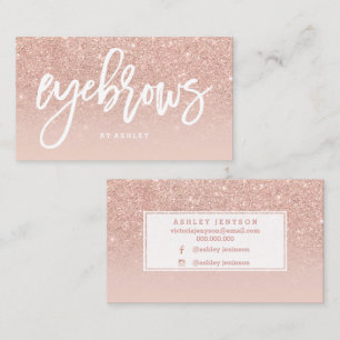 Eyebrows elegant typografie blauw roos goud 2 visitekaartje