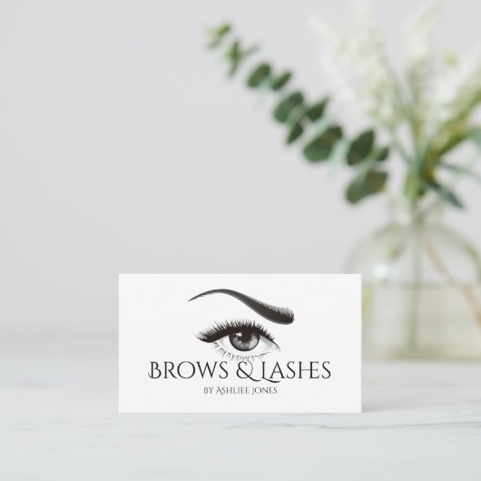 Eyebrows Microblading & Eyelash Extensions Salon Visitekaartje (Staand voorkant)