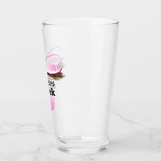 Eyebrows op Fleek Custom Funny Kiss Lash PINk Glas (Links)