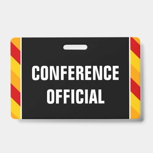Eyecatching "CONFERENCE OFFICIAL"-badge Badge (Front)