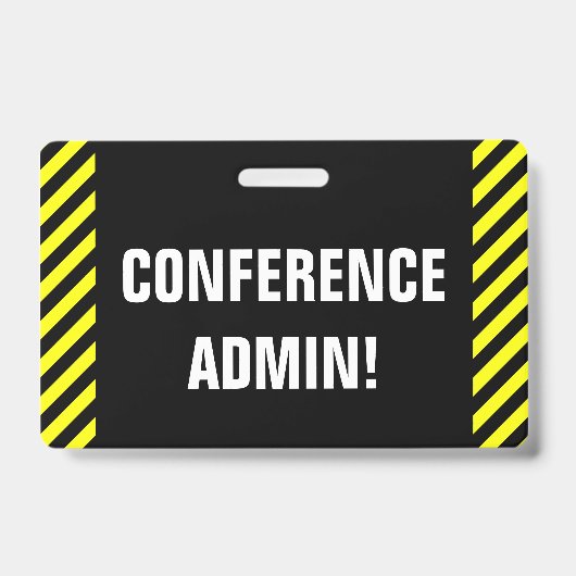 Eyecatching "CONFERENTIE ADMIN!" badge (Front)