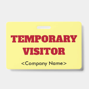 Eyecatching "TIJDELIJK VISITOR"-badge Badge