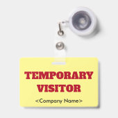 Eyecatching "TIJDELIJK VISITOR"-badge Badge (Voorzijde met uittrekbare clip)