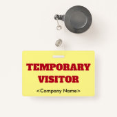 Eyecatching "TIJDELIJK VISITOR"-badge Badge (Voorkant met intrekbare)
