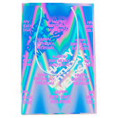 Eyecatching Y2K-regenboog op aangepaste tekstholog Medium Cadeauzakje (Voorkant)