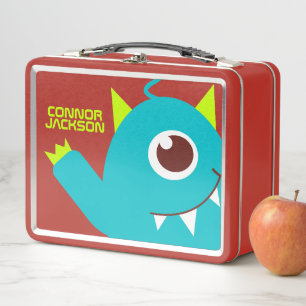 Eyed alien blue kinder name lunchbox