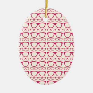 Eyeglass Hipster met kabelretro Keramisch Ornament