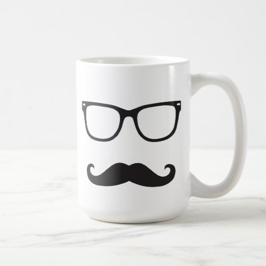 Eyeglassen en Mustache Mok (Rechts)
