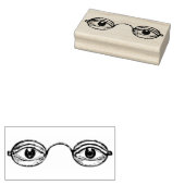  Eyeglassen met Eyes Rubber Art Stamp Rubberstempel (Gestempeld)