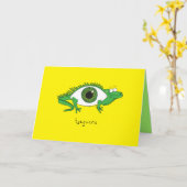 Eyeguana - Eyeball Iguana Reptile Carte de voeux (Fleur jaune)
