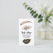 Eyelash Brow Makeup Logo QR Code Licht White Brown Visitekaartje (Staand voorkant)