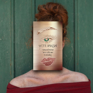 Eyelash Brow Makeup Logo QRCode Lip Roos Glitter Visitekaartje