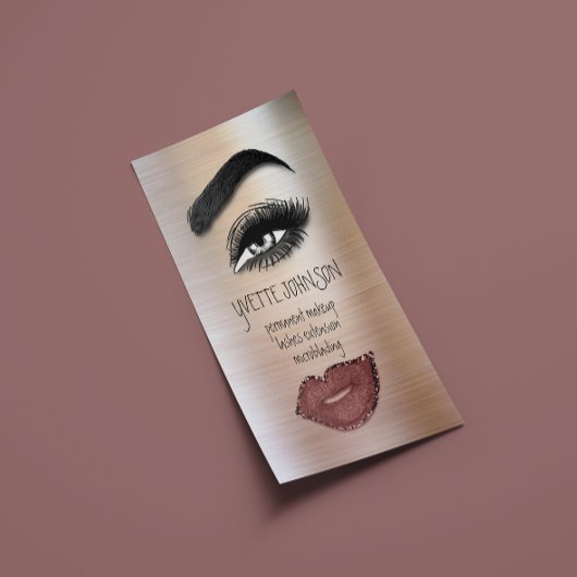 Eyelash Brow Makeup Logo QRCode Lip Roos Huid Visitekaartje