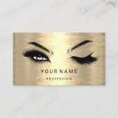 Eyelash Brow Microblade. QR CODE Logo Faux Gold Visitekaartje (Voorkant)