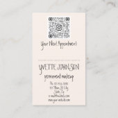 Eyelash Brows Makeup Logo QRCode Pink Lip Gold Visitekaartje (Achterkant)