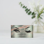 Eyelash Brows Microblade. QR CODE Logo Marmer Blau Visitekaartje (Staand voorkant)