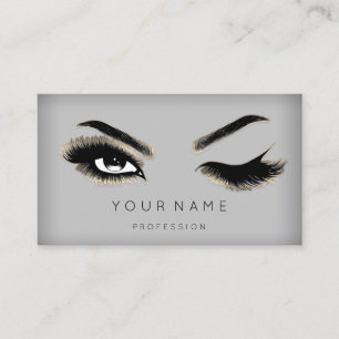 Eyelash Brows Microblading QRCODE Logo Gold Modern Visitekaartje
