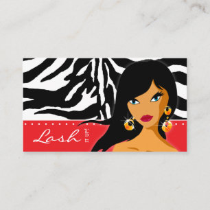 Eyelash Carte de visite Zebra Femme Rouge