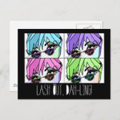 Eyelash DIVA - "LASH OUT!" Briefkaart (Voorkant / Achterkant)