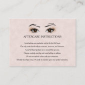 Eyelash extension Brow Bar Nazorginstructies Visitekaartje (Voorkant)