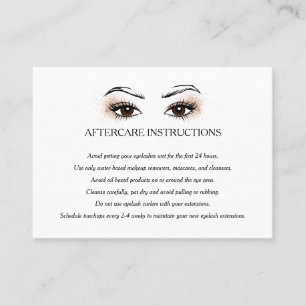 Eyelash extension Brow Bar Nazorginstructies Visitekaartje