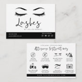 Eyelash Extension Instructions Nazorg Lash Logo Visitekaartje (Voorkant / Achterkant)