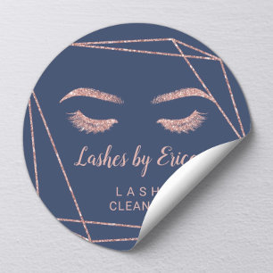 Eyelash Extension Lash Cleaner Geometric Roos Gold Vierkante Sticker