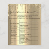 Eyelash Extension Liability Waiver Champaigne Gold Flyer (Voorkant)