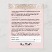 Eyelash Extension Liability Waiver Gold Border Flyer (Achterkant)