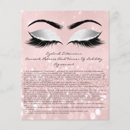 Eyelash Extension Liability Waiver Oyes Grey Roze Flyer (Voorkant)