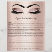 Eyelash Extension Liability Waiver Roos Blush Flyer (Achterkant)