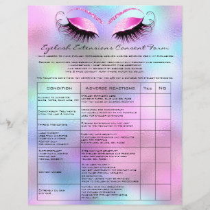 Eyelash Extension Liability Waiver Roos Roze Flyer