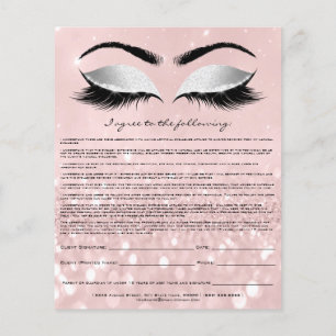 Eyelash Extension Liability Waiver Roos Roze grijs Flyer