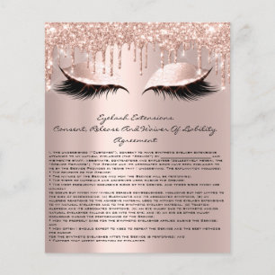 Eyelash Extension Liability Waiver Sparkly Pink Flyer