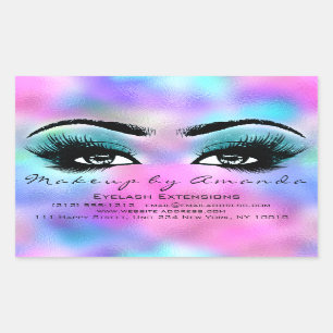 Eyelash Extension Makeup Artist Beauty Holograaf Rechthoekige Sticker